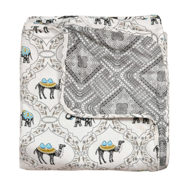 Camel Print Double Bed Cotton Dohar (100% Cotton, Reversible)