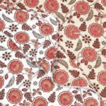 Floral Print Double Bed Cotton Dohar/AC Blanket (Reversible, 100% Cotton) - Red, Brown