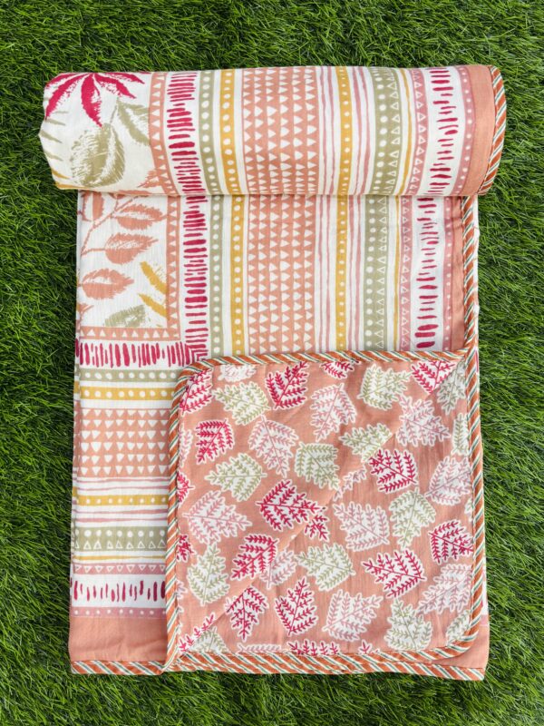 Jaipuri Single Bed Cotton Dohar – 3-Layer Reversible Blanket for Daily Comfort