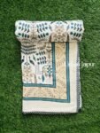 Blossom Mulmul Cotton Dohar for Double Bed - Blue