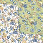 Floral and Bird Print Double Bed Cotton Dohar For Summer - (Reversible) - Green, White