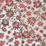 Double Bed Cotton Dohar For Summer - Floral Print (Reversible) - Red, Brown