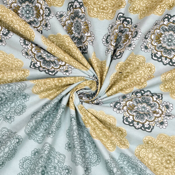 Tulip - Handwork Jaipuri Print Pure Cotton Queen Size Bedsheet (Green)