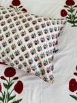 Harmony- Red Poppy Hand Block Printed King-Size Bedsheet