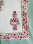 Harmony- Block Printed King-Size Cotton Bedsheet with Bouquet Prints - Green & Red