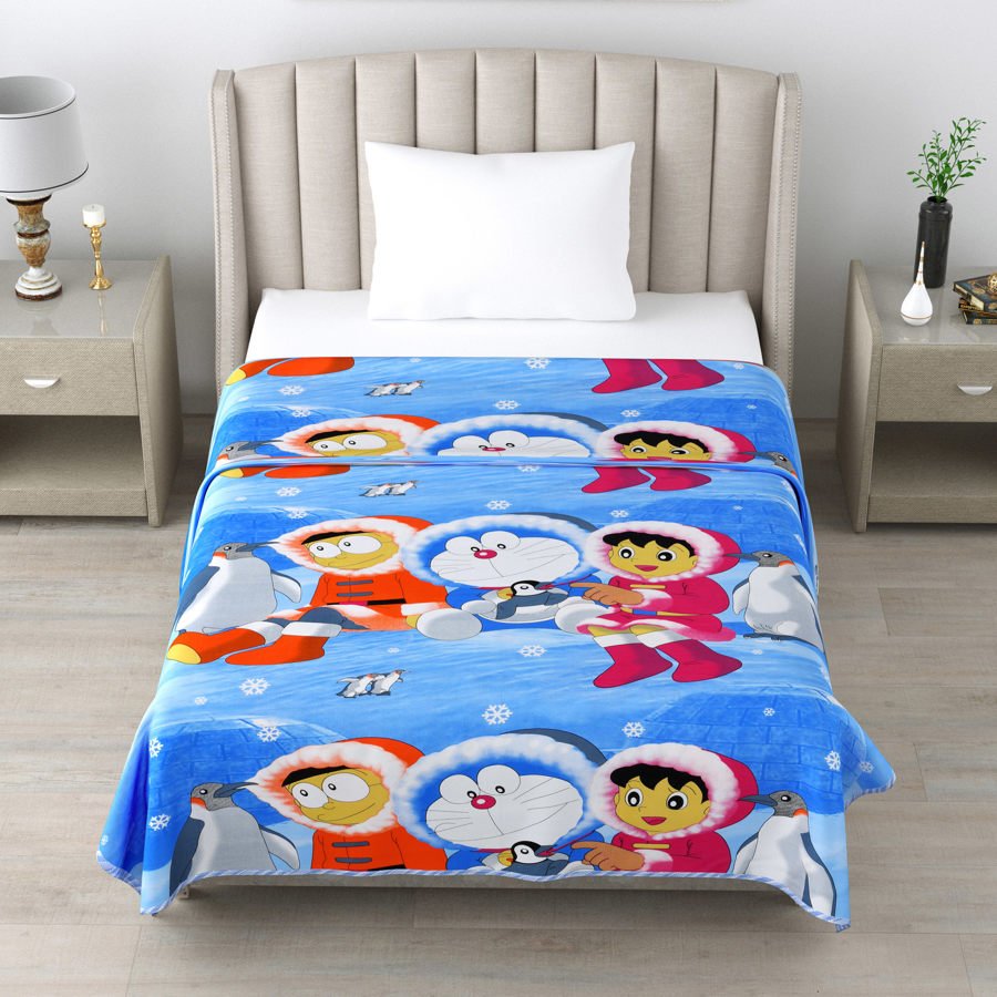Dohar for your kids - Doremon, Nobita, Shizuka Printed Single Bed Dohar for Kids