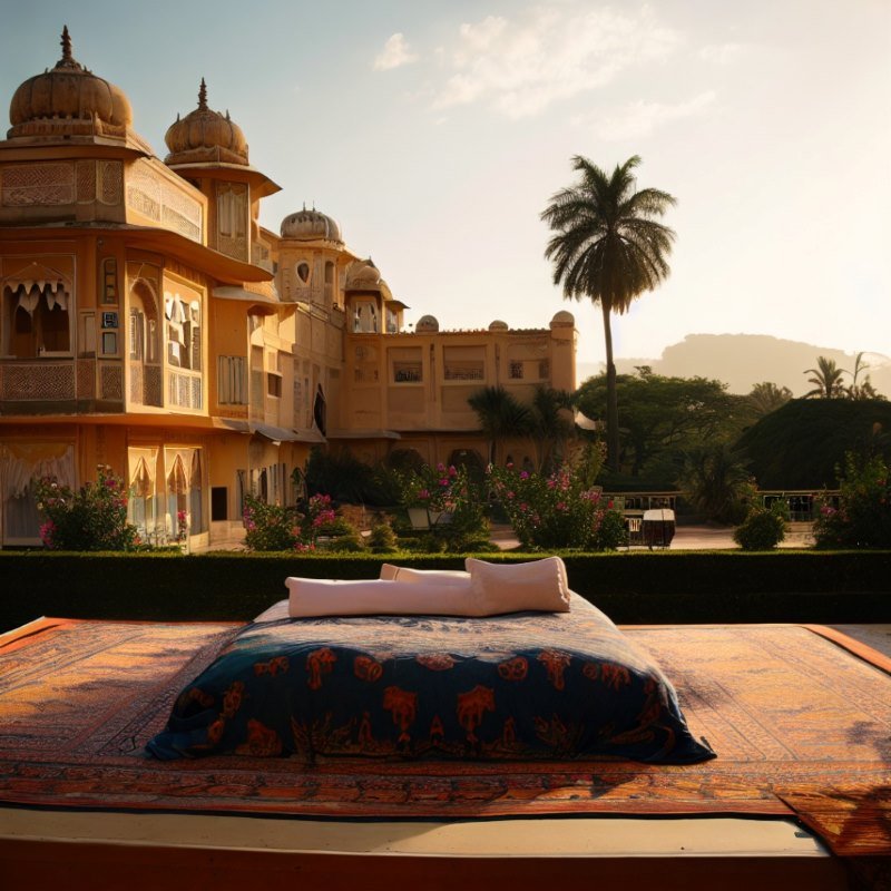 bedsheet infront of Hawa Mahal