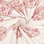 jaipuri print - block print - white red - double bedsheet
