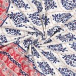 buta print - jaipuri bedsheet - red, blue - double bedsheet