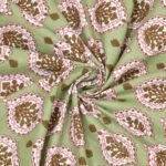 Jaipuri Bedsheet - Ajrakh Print Double Bedsheet, 2 Pillow Covers (Green, 95x108)