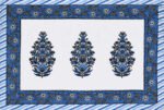 Divine- Jaipuri Prints 250 TC King Size Bed Sheet- (100% Cotton, Blue)