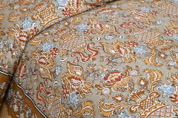 Jaipur Bedsheet - King Size - double bed bedsheet - brown color - 2 pillow covers
