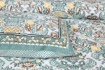 Jaipur Bedsheet - King Size - double bed bedsheet - green color - 2 pillow cover