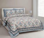Jaipur Bedsheet - King Size - double bed bedsheet - blue color