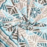 Gulmohar - Zig Zag Pattern King Size Cotton Bedsheet - Sky Blue, Grey (100"x108")