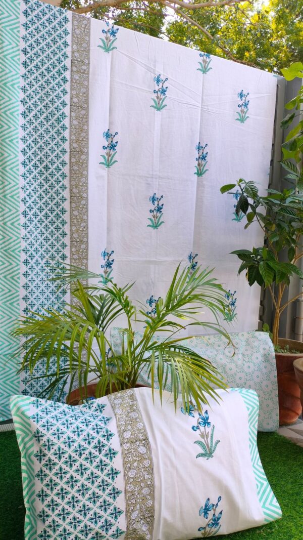 lilly print - handblock print bedsheet king size bedsheet