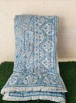 Paisley Print Jaipuri Razai for Single Bed – Blue, Gray | Reversible