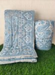 Paisley Print Jaipuri Razai for Single Bed – Blue, Gray | Reversible