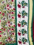 Floral Print 100 gm Jaipuri Razai for Single Bed – Red & Green