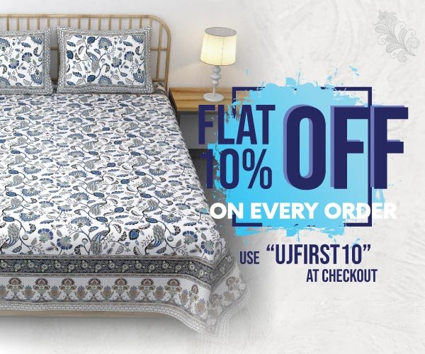 urban jaipur first order sale banner - 10% discount on every order