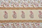 Blossom- Pure Cotton Double Bedsheet 210 TC (100% Cotton, Yellow)