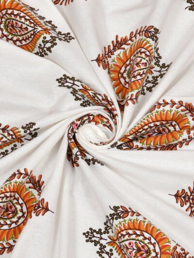 Kaya - Jaipuri Sanganeri Print Double Bed King Size Bedsheet, Red