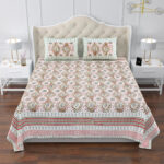 Carniva - Paisley Teardrop Print Super King Size Bedsheet - 120*120 Inches - Green