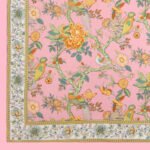 Kaya - Traditional Floral Bird Print Double Size Bedsheet - Pink