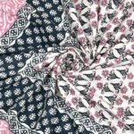 Carniva - Abstract Print Pure Cotton Super King Size Bedsheet |120*120 Inches | Pink, Gray