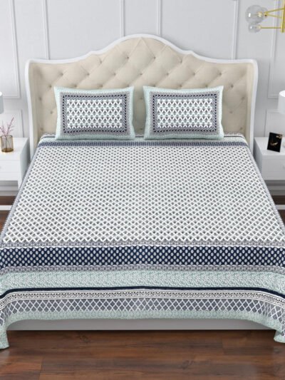 Close-up of a luxurious white linen super king size bedsheet