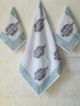 Artisanal Block Print Towel Set - Bath and Hand Towels (1+2)