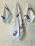 Palm leaves Block Printed Towel Set – Bath and Hand Towels (1+2)