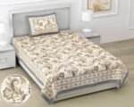 Paisley Print Mulmul Cotton Dohar for Single Bed - (60*90 inches) - Gold, Grey - Urban Jaipur