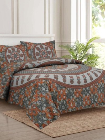 mandala print bedsheet grey and multicolor