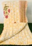 Original Mulmul Cotton Jaipuri Razai for Double Bed | Lily Print, Yellow