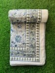 Mughal Print Mulmul Cotton Dohar for Double Bed (Reversible | Blue)