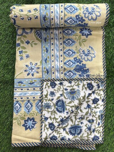 Single Bed Cotton Dohar 3 Layer – Lightweight Jaipuri Summer Blanket for All Seasons - Urban Jaipur