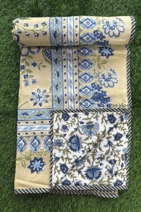 Single Bed Cotton Dohar 3 Layer – Lightweight Jaipuri Summer Blanket for All Seasons - Urban Jaipur