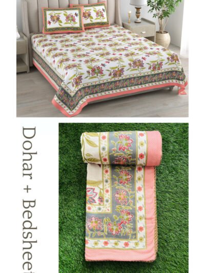 kaya big flower dohar bedsheet set