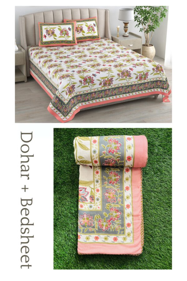 kaya big flower dohar bedsheet set