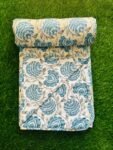 Buta Print Lightweight Cotton Dohar Blanket for Single Bed - Blue