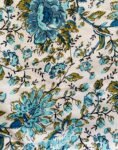 Floral Print Lightweight Cotton Dohar Blanket for Single Bed - Blue, Grey