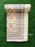 Mughal Print Mulmul Cotton Dohar for Double Bed - Cream