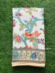 Bird Print Mulmul Lightweight Cotton Dohar Blanket for Double Bed – Peach