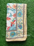 Bird Print Mulmul Lightweight Cotton Dohar Blanket for Double Bed – Peach