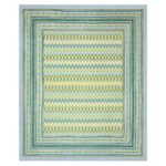 Ikat Pattern Cotton Double Bed Sheet King Size - Green, Blue