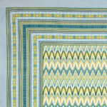 Ikat Pattern Cotton Double Bed Sheet King Size - Green, Blue