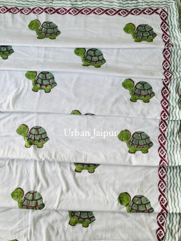 Tortoise Tales: Cotton Dohar For Kids (40x60 Inches)