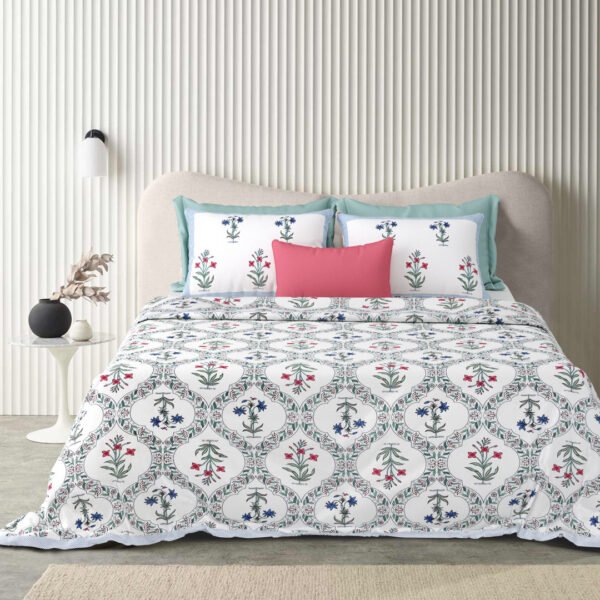 Jaypore - Paani Jaal Pattern Pure Cotton Double Bed Bedsheet