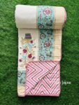 Floral Print Mulmul Lightweight Cotton Dohar Blanket for Double Bed – Multicolor